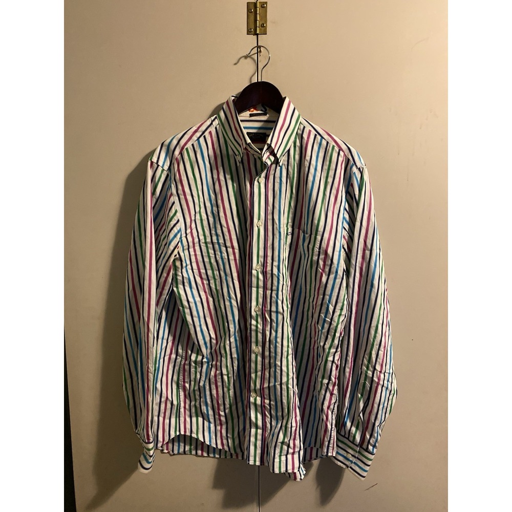 Paul & Shark Yachting Mens Multicolor Striped Button Down Shirt Italy Sz 42